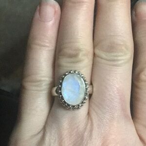 Elegant Silver Moonstone Ring